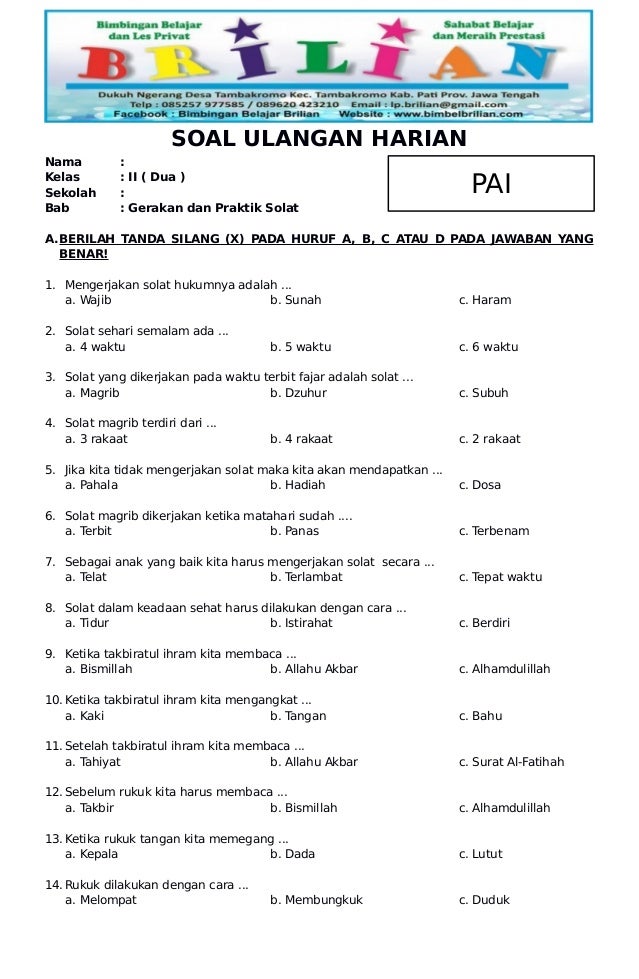 Mengasah Pemahaman Contoh Soal PAI UTS Kelas 8 Semester 2 untuk Sukses