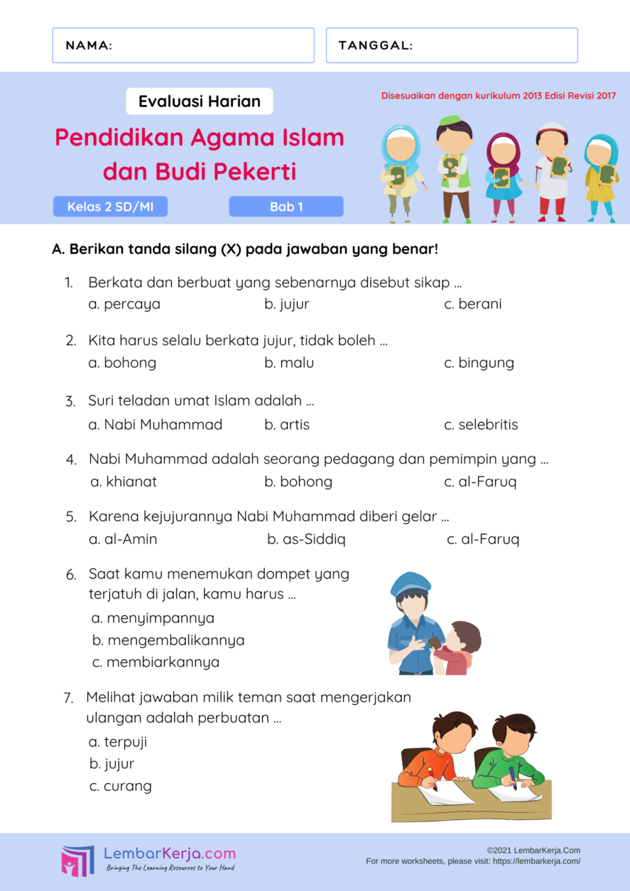 10 Contoh soal harian al-islam bab 1 untuk kelas 3 yang sering keluar saat ujian 2026
