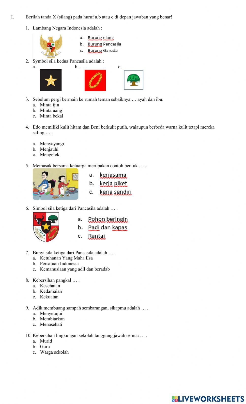 5 Contoh Soal Gambar Ujian Kelas 6 PKN Tentang Sila ke-3 yang Sering Muncul di Ujian 2026