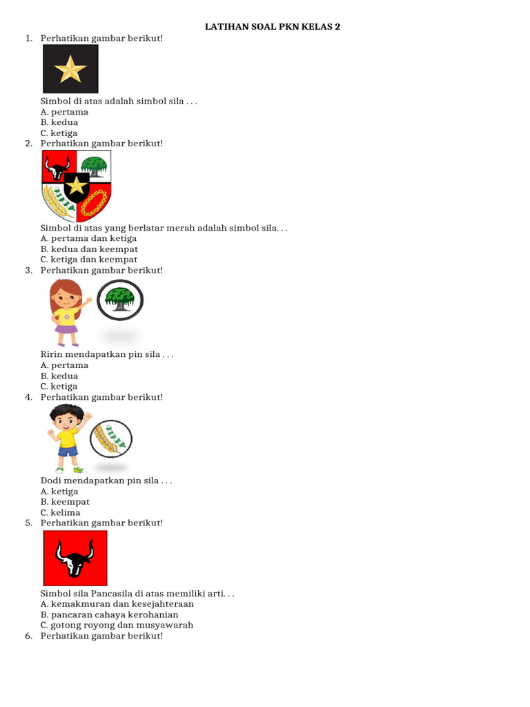contoh soal harga diri kelas 3 sd