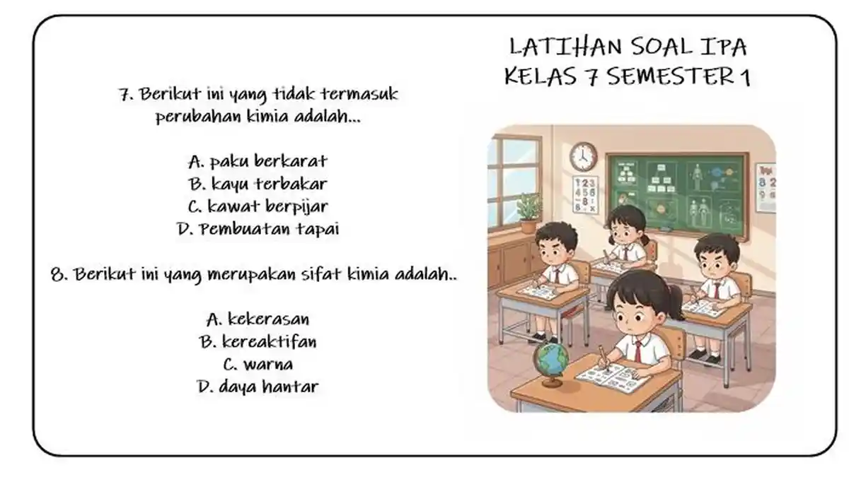 14 Soal IPA Kelas 7 Semester 1 dan Kunci Jawaban – Jangan Sampai Ketinggalan