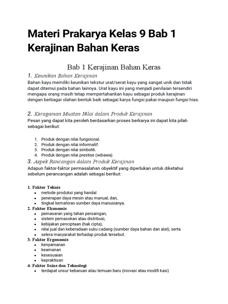 5 Fakta Mengejutkan Soal Essay Prakarya Kelas 9 Semester 1 Kerajinan Bahan Keras yang Jarang Diketahui 5 Fakta Mengejutkan Soal Essay Prakarya Kelas 9 Semester 1 Kerajinan Bahan Keras yang Jarang Diketahui