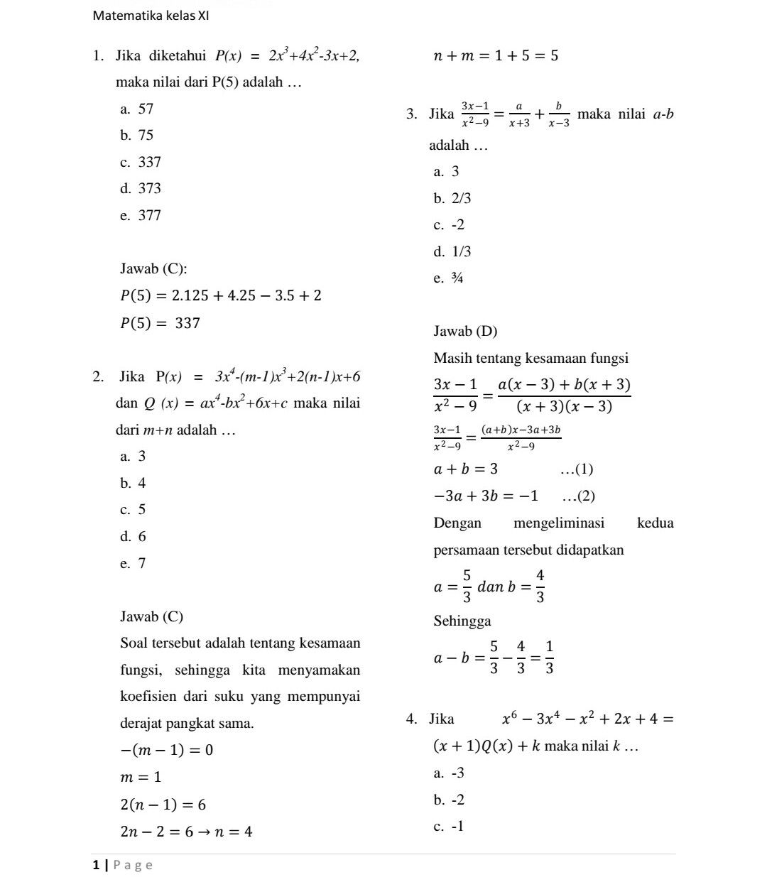 Akhirnya Tersedia 10 Soal Matematika Beserta Pembahasannya Kelas 11 Semester 1 yang Wajib Kamu Coba