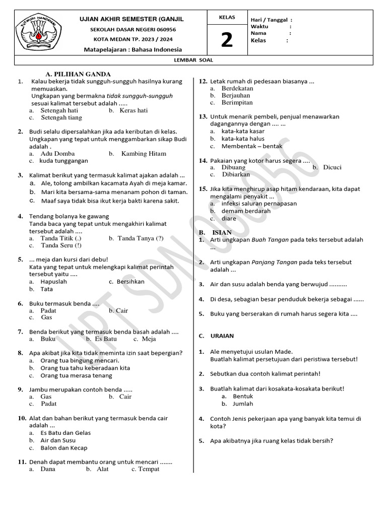 Daftar Lengkap Soal Bahasa Indonesia Kelas 3 Semester 2: 15 Contoh Terbaru 2026
