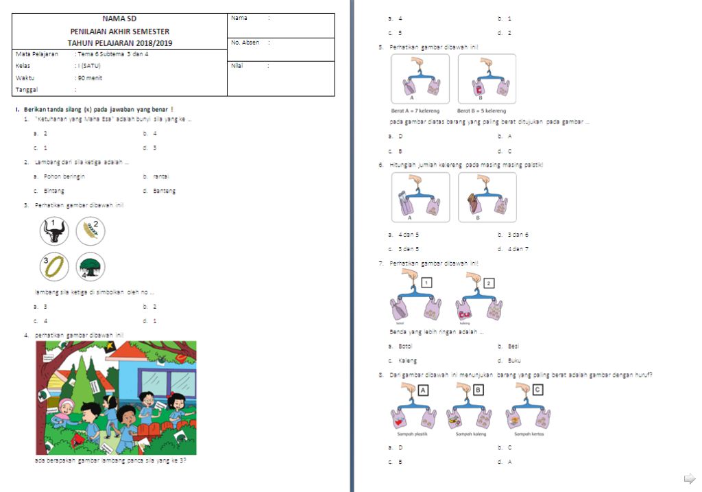 30 Latihan Soal Tema 3 Subtema 3 Kelas 1 SD yang Wajib Dikuasai Sebelum Ulangan Harian Bahasa Indonesia 30 Latihan Soal Tema 3 Subtema 3 Kelas 1 SD yang Wajib Dikuasai Sebelum Ulangan Harian Bahasa Indonesia