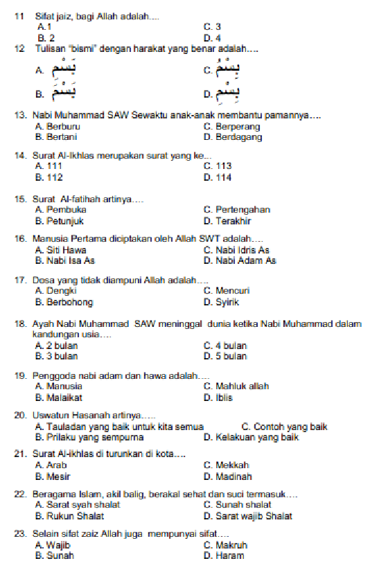 5 Latihan Soal Pas Gasal Kelas 4 Siapkan Ujian Tahun 2026 Sebelum Waktu Habis