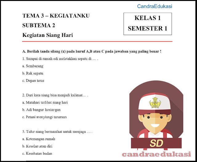 5 Latihan Soal Tema 3 Subtema 2 Kelas 1 SD yang Wajib Dikuasai Sebelum Ulangan Harian 5 Latihan Soal Tema 3 Subtema 2 Kelas 1 SD yang Wajib Dikuasai Sebelum Ulangan Harian