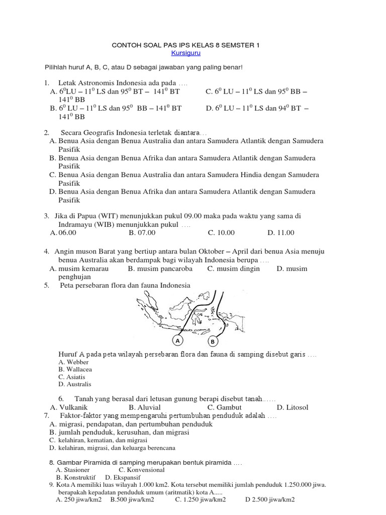 7 Contoh Soal IPS Kelas 8 Semester 1 PAS yang Terbukti Membantu Siswa Lulus dengan Mudah 7 Contoh Soal IPS Kelas 8 Semester 1 PAS yang Terbukti Membantu Siswa Lulus dengan Mudah