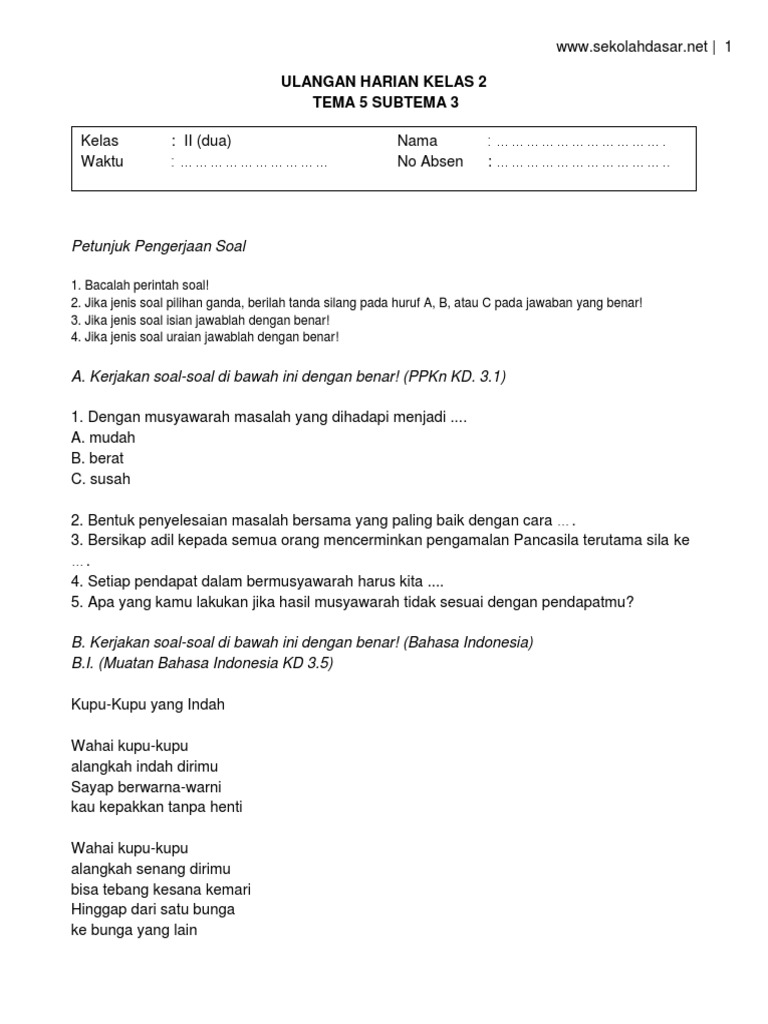 7 Rahasia latihan soal tema 5 kelas 2 subtema 3 yang Wajib Diketahui Sebelum Ujian!