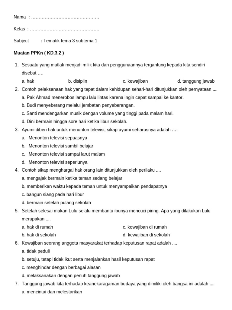 Rahasia Sukses Menguasai Latihan Soal Tema 3 Subtema 1 Kelas 6 Sebelum Ujian Dimulai