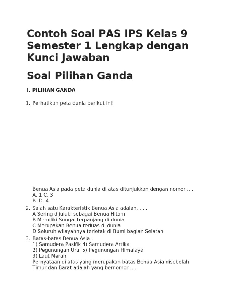 Terbukti! 20 Contoh Soal IPS Kelas 9 Semester 1 Beserta Jawabannya 2018 Bikin Nilai Naik Terbukti! 20 Contoh Soal IPS Kelas 9 Semester 1 Beserta Jawabannya 2018 Bikin Nilai Naik