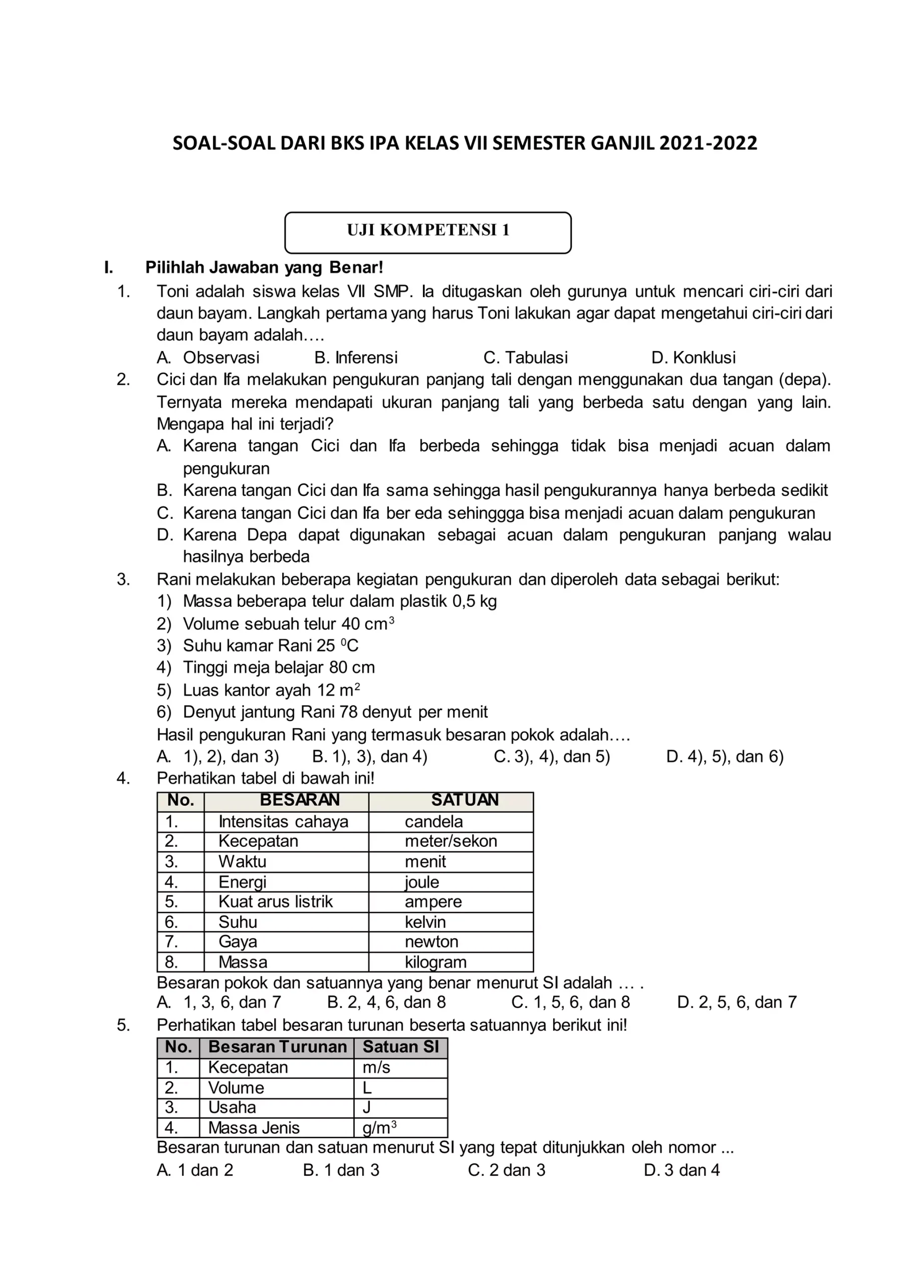 Terbukti! Contoh Soal Isian IPA Kelas 7 Semester 1 yang Sering Salah, Simak Jawabannya Terbukti! Contoh Soal Isian IPA Kelas 7 Semester 1 yang Sering Salah, Simak Jawabannya