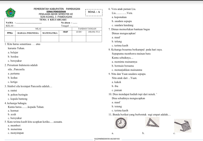 Ternyata Ini 3 Rahasia Penting di Balik Latihan Soal PAS Kelas 1 Kurikulum 13 Tema 4 yang Wajib Diketahui Orang Tua