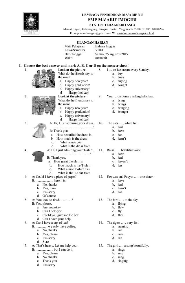 Ternyata Ini Dia Contoh Soal Bahasa Inggris Wajib Kelas 11 Semester 1 yang Sering Muncul di Ujian