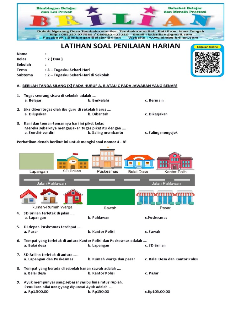 Soal Tema 3 Kelas 2 SD Subtema 2 Tugasku Sehari-Hari Di Sekolah Dan Soal Tema 3 Kelas 2 SD Subtema 2 Tugasku Sehari-Hari Di Sekolah Dan