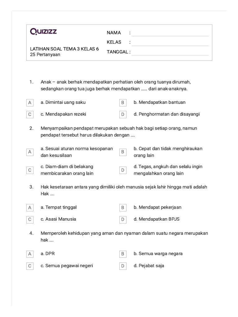 Ternyata Ini Rahasia Jitu Menaklukkan Latihan Soal Tema 3 Kelas 6 SD Sebelum Terlambat