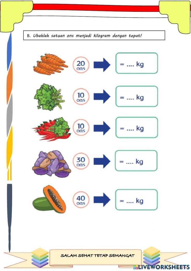 Satuan Berat Live Worksheets - Free Word Template