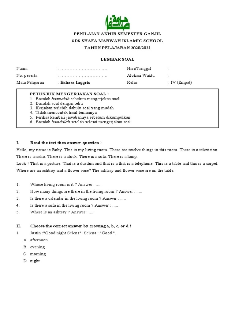 Rahasia Lulus Nilai Sempurna dengan Soal Essay Bahasa Inggris Kelas 4 Semester 1 Terbaru