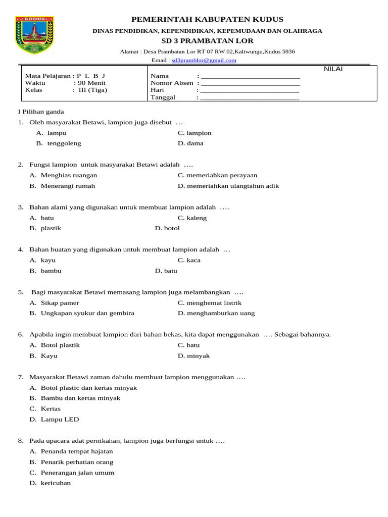 Rahasia Nilai Sempurna dengan Bocoran soal soal uas plbj kelas 3 semester 1 Terbaru Rahasia Nilai Sempurna dengan Bocoran soal soal uas plbj kelas 3 semester 1 Terbaru