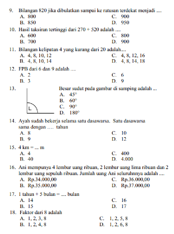 Ternyata Ini Bocoran Soal Matematika Kelas 4 dan Kunci Jawaban PDF Terbaru yang Wajib Tahu Ternyata Ini Bocoran Soal Matematika Kelas 4 dan Kunci Jawaban PDF Terbaru yang Wajib Tahu