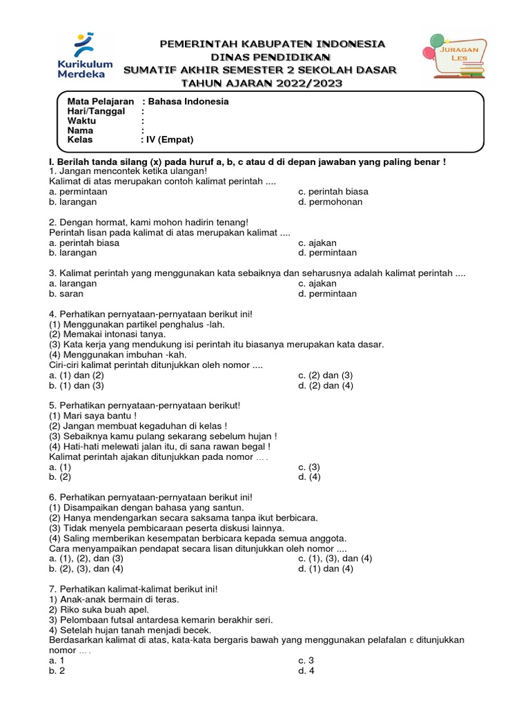 Wajib Tahu 3 Bocoran Soal Essay Bahasa Indonesia Kelas 4 Semester 2 Terbaru Wajib Tahu 3 Bocoran Soal Essay Bahasa Indonesia Kelas 4 Semester 2 Terbaru