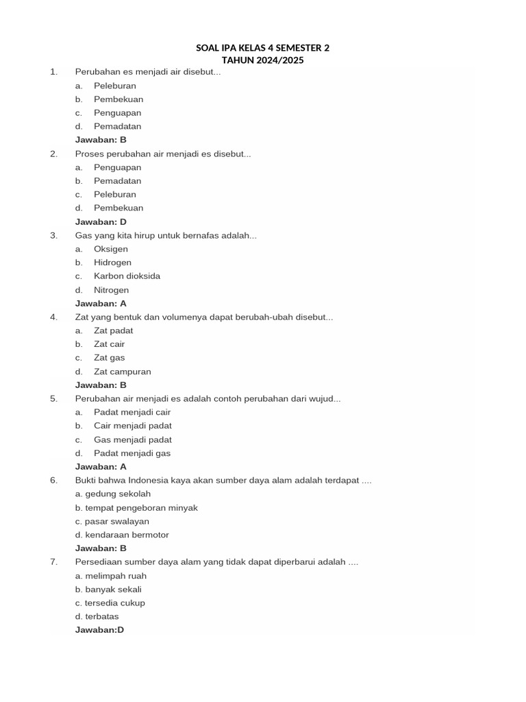 Wajib Tahu Bocoran Soal Essay IPA Kelas 4 Semester 2 Agar Nilai Ujian Melejit Wajib Tahu Bocoran Soal Essay IPA Kelas 4 Semester 2 Agar Nilai Ujian Melejit