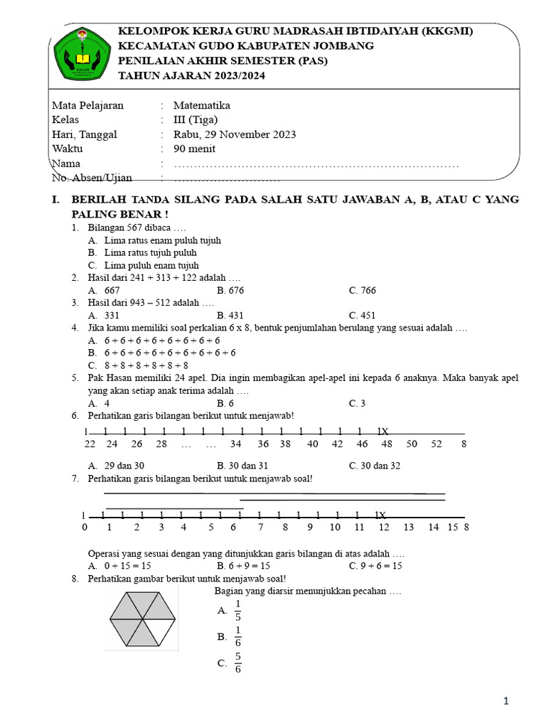 Wajib Tahu Bocoran Soal Soal Ujian Matematika Kelas 3 SD di Jakarta Agar Nilai Maksimal Wajib Tahu Bocoran Soal Soal Ujian Matematika Kelas 3 SD di Jakarta Agar Nilai Maksimal
