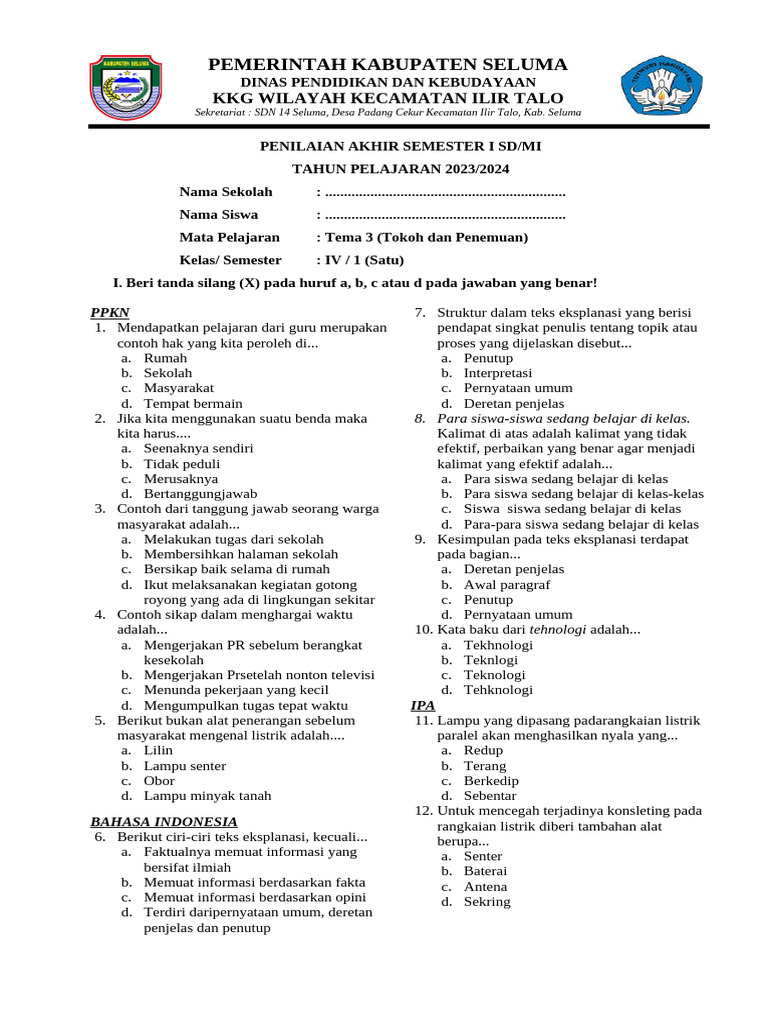 Wajib Tahu! Bocoran soal soal ujian kelas 6 tema 3 Ini Pasti Keluar Tahun Ini Wajib Tahu! Bocoran soal soal ujian kelas 6 tema 3 Ini Pasti Keluar Tahun Ini