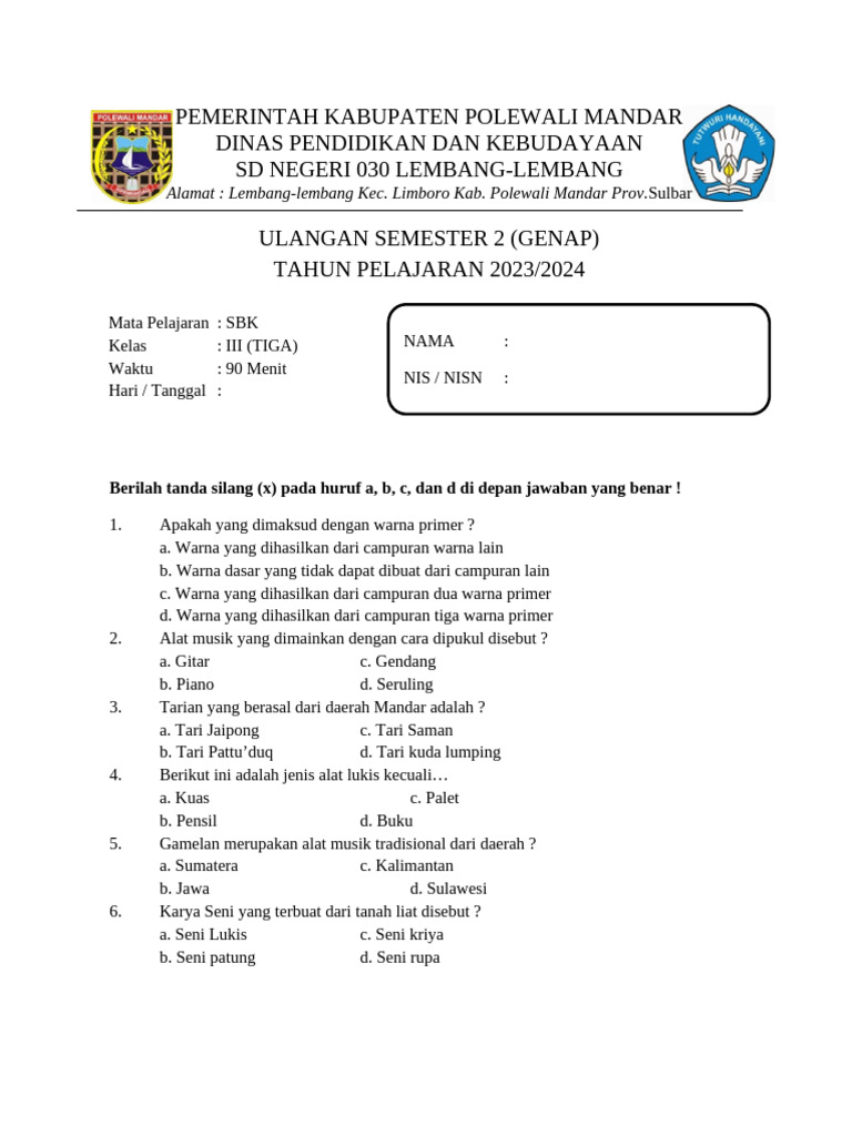 Wajib Tahu Rahasia Lolos Berkat Bocoran soal soal ujian kelas 3 sd semester 2 Terbaru Wajib Tahu Rahasia Lolos Berkat Bocoran soal soal ujian kelas 3 sd semester 2 Terbaru